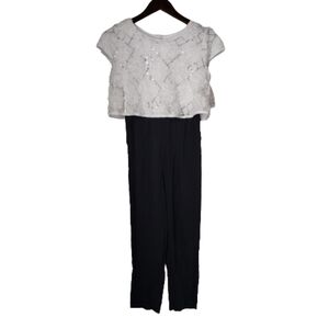 NWT‎ Soutache Jumpsuit White Sequin 10/12
